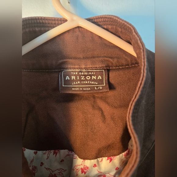 Arizona Brown Bomber Jacket Women's Size Large Coat Y2K - Picture 7 of 8